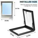 Skylight Window for House Roof, Tempered Glass Roof Hatch, Sloped Flat Roof Window for Attic and Sun Room (23.6" x 35.4")