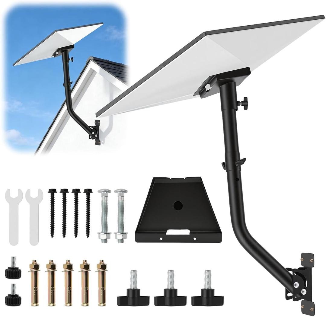 Starlink Gen 3 Wall Mount Standard Kit, Adjustable Metal Standard Kits for Starlink V3 Dish, Wall and Roof with Complete Installation Hardware