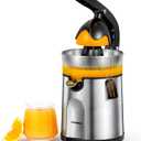 Electric Orange Juicer, Citrus Juicer Squeezer with 2 Interchangeable Cones, 160W Electric Juicer Machine with Stainless Steel Body & Transparent Juice Collector for Lime Grapefruit Lemon