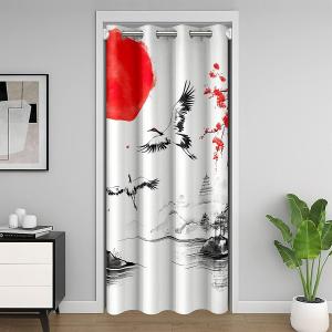 Japanese Style Door Curtain for Doorway Privacy 42"x80" Japanese Ukiyoe Decorative Door Curtain for Doorway Privacy Home Decor Sakura Flower Traditional Retro Theme Red White Window Treatments (Multi 15)