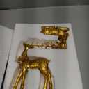 Zensounding 2PCS Christmas Deer Pendant Bedding and Standing Gold Deer Resin Home Decoration Suitable for Fireplace Living Room Dining Table Christmas Decoration (Golden)