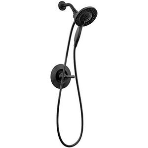Delta Arvo 14 Series Matte Black Shower Faucet Set with In2ition 2-in-1 Dual Shower Head with HandHeld Spray Combo, Valve Trim Kit, Matte Black 142840-BL-I (Valve Included)