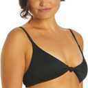 Roxy Women's Standard Ribbed Love The Surf Knotted Bikini Top (XS, Anthracite)