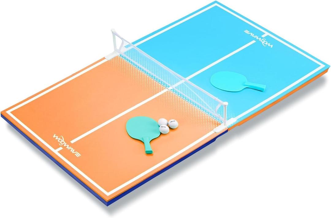 WOOWAVE Floating Ping Pong Table for Pool Party, Pool Ping Pong Table Floating for Swimming Pool Game, Floating Table Tennis Game for Summer Outdoor Fun Including Floating Table, Paddles, Balls, Net