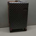 LUGGEX Luggage with Spinner Wheels, Polycarbonate Expandable Hard Shell Suitcase, Carry On 20 Inch, Brown Black