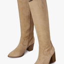 MeiLuSi Womens Knee High Boots Pointed Toe Suede Boots Chunky Heel Faux Slouchy Shoes Tall Fall 2025 Side Zipper Size 8