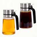 Honey Dispenser 14 oz Glass, 2 Pack Coffee Syrup Dispenser Kitchen Counter Use, Syrup Container No-Drip Condiment Bottles, Honey Pot for Coffee Bar, Tea Station, Home Kitchen and Dining Table (Large)