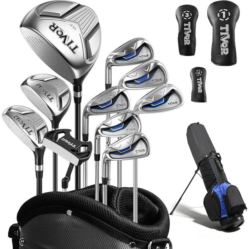 Golf Clubs Set for Men Left Handed Complete 14-Piece with Driver Fairwood Hybrid Irons Putter Stand Bag & 3 Headcovers - Beginner Mens Golf Set with Graphite Shafts Black, Hand Orientation: Left, (6-P,S)