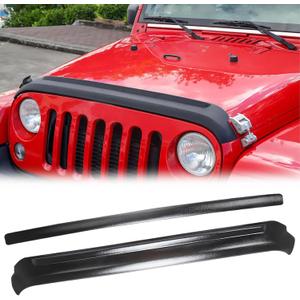 Hood Deflector Hood Protector with Tailgate Protector Compatible with 2007-2018 Jeep Wrangler JK Hood Protector Bug Deflector Stone Guard