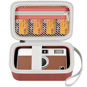 Grapsa Digital Camera Case Compatible with KODAK EKTAR H35 H35N Half Frame Film Camera, Storage Holder Organizer for Kodak Ultra F9 M35 M38 Paper Shoot kamera, 35mm Film Rolls (Box Only)- Brown