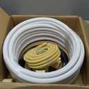 Mini Split Line Set,3/8" 5/8" OD Copper Pipes Tubing and 3/8 White PE Thickened Insulated Coil with Flared Nuts for Mini Split Air Conditioner HVAC or Heat Pump System (33FT(3/8+5/8) with wires)