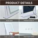 Lighted Makeup Mirror with Smart Touch, 3 Color Modes & Stepless Dimming, for Desk Bedroom Dressing Room, LED Vanity Mirror 13.2" H x 11.2" W