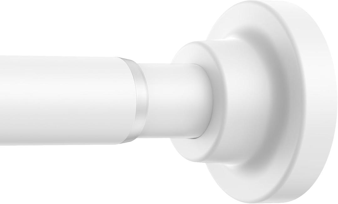 AIZESI Tension Shower Rod 29-63 Inch, 1 Inch Diameter White Tension Curtain Rod Adjustable Curtain Rod Non-Drilling, Anti-Slip Tension Rod, Anti-Rust Shower Curtain Rod