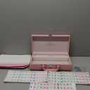 Soulchen 1.2in American Mahjong Tiles Set with Noise Reducing Mat 168 Acrylic Engraved Mahjong Game Tiles with Portable Storage Bags and 4 Dice for Adults Family Friends Collection Travel Game(Pink)