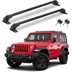 2PCS Universal Car Roof Rack Cross Bars with Anti-Theft Lock, 43 Inch Aluminum Alloy Fits Distance Between Rain Grooves 42.91-44.88 Inch, 330 lbs Load Capacity forKayaks Cargo & Luggage Bikes