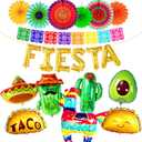 KatchOn Fiesta Party Decorations - Big Set of 20 | Mexican Banner, Taco & Cactus Balloons for Fiesta & Taco Birthday Parties