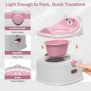 3-in-1 Toddler Potty Training Toilet for Boys & Girls - Convertible Potty Chair with Step Stool for Toddlers 1-3, Anti-Slip Design Toddler Toilet Seat - Removable & Easy to Clean (Pink)