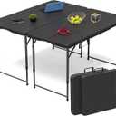 VSOAEIL 4 FT Folding Table 2 Pack Plastic Foldable Table Adjustable Height