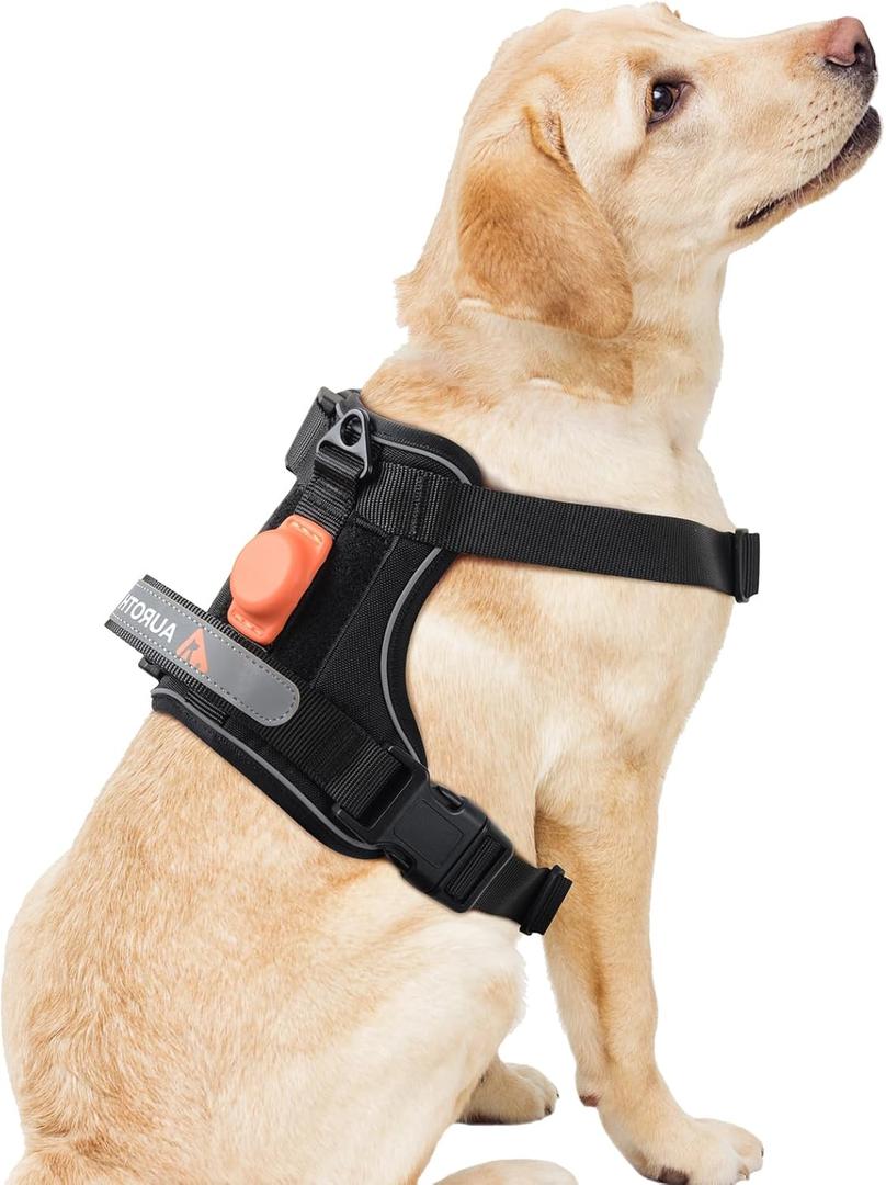 AUROTH No Pull Dog Harness - Small Size, Vest with Handle, Black (S(Neck:14-21",Chest:20-31"))
