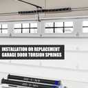 Garage Door Torsion Spring Set, Pair of 2" Electrophoresis Coated Garage Door Spring Replacement with 2 Non-Slip Winding Bars and Bearing, Minimum 16000 Cycles (.262x2x36)