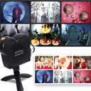 Halloween Window Projector, Outdoor Christmas Projector, Halloween Led Holographic Projection Lamp, 6 Halloween Movies, 6 Christmas Movies, for Window Garden Halloween Christmas Decor