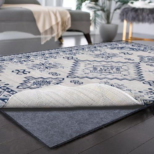 Felt Non-Slip Rug Pad, 8x10 Ft Extra Large Area Rug Cushioned Non Skid Carpet Pad, Thick Rug Pads for All Floors, Felt Pad for Under Area Rugs Hardwood Floors, Keep Rug in Place Soft and Safe