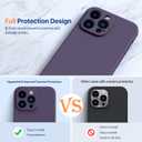 Miracase Designed for iPhone 14 Pro Case, with Tempered Glass Screen Protector, [Upgraded Camera Protection], Shockproof Liquid Silicone Rubber Phone Case Cover for 14 Pro 6.1 inch, Dark Purple