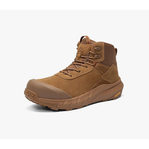 NORTIV 8 Composite Toe Boots for Men – Waterproof Lightweight Non-Slip ASTM F2412-24 & ASTM F2913-24 Safety Work Boots for Warehouse & Construction, VaporGuard-Nano Light Brown, Size 10,5