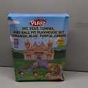 Playz 5-Piece Kids Pop up Play Tent Crawl Tunnel and Ball Pit with Basketball Hoop Playhouse for Boys, Girls, Babies, and Toddlers (Purple, Orange, Yellow, Red, Blue)