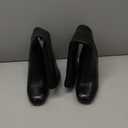 SOVANYOU Women's Faux Leather Tall Boots Fashion Square Toe Chunky Heel Knee High Boots with Side Zip (6, Black)