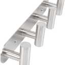 Coat Hook Rack, Wall Mounted Rack with 4 Hooks, Heavy Duty Towel Rack Wall Hooks for Hanging Jacket, Stainless Steel Coat Hanger for Bathroom Entryway Mudroom (Brushed Nickel)