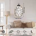 Large Wall Clocks, 29 Inch-High Oversized Oval French Vintage Farmhouse Design, Battery Operated Silent Wall Clock for Living Room,Kitchen,Bedroom (Brown)