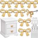 8 Pcs Bow Drawer Knobs Matel Bow Dresser Knobs Vintage Handles for Dresser Handles for Home Bedroom Kitchen Cabinets Hardware Cupboard (1.6 x 1 Inch)