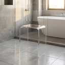 Acrylic 17.7" H Small Stool for Adults,Acrylic Shower Bench Stool Chair Seat for Bathroom Shower 10.2" D x 13.8" W x 17.7" H