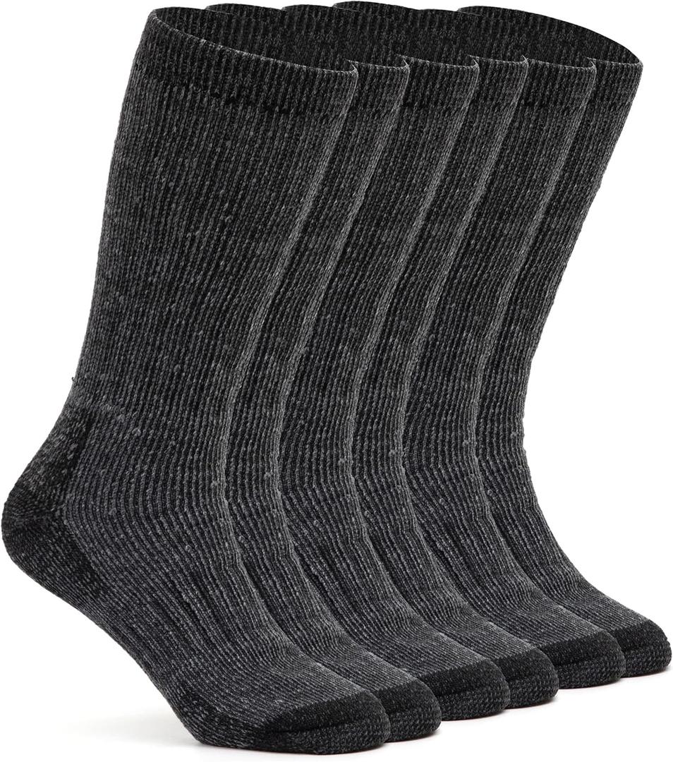 Alvada Mens Merino Wool Crew Socks Thermal and Warm Socks for Winter Work Hiking Running 3 Pairs (Small-Medium)