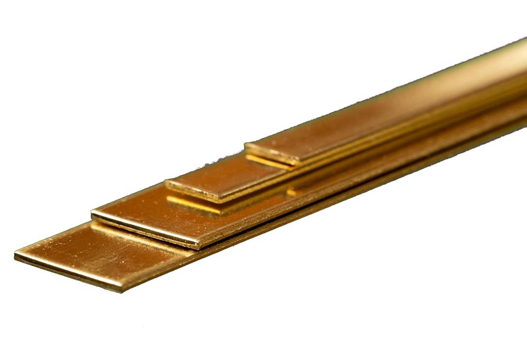 K&S Precision Metals Bendable Brass Strip Assortment 5078 - 4 Strips, 0.032" Thick, 1/4" & 1/2" Wide x 12" Long - DIY Crafts, Modeling, Made in USA
