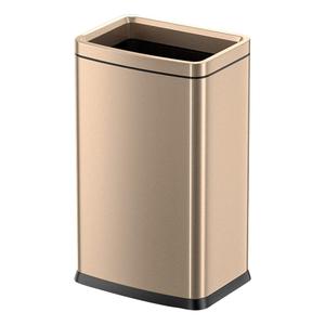 6.6 Gallon/25L Large Gold Trash Can, Kitchen Garbage Can, Stainless Steel Open Top Waste Basket for Restaurant Bathroom Office Commercial (25Lgold) (11.8in Long 8.6in wide 19.6in tall)