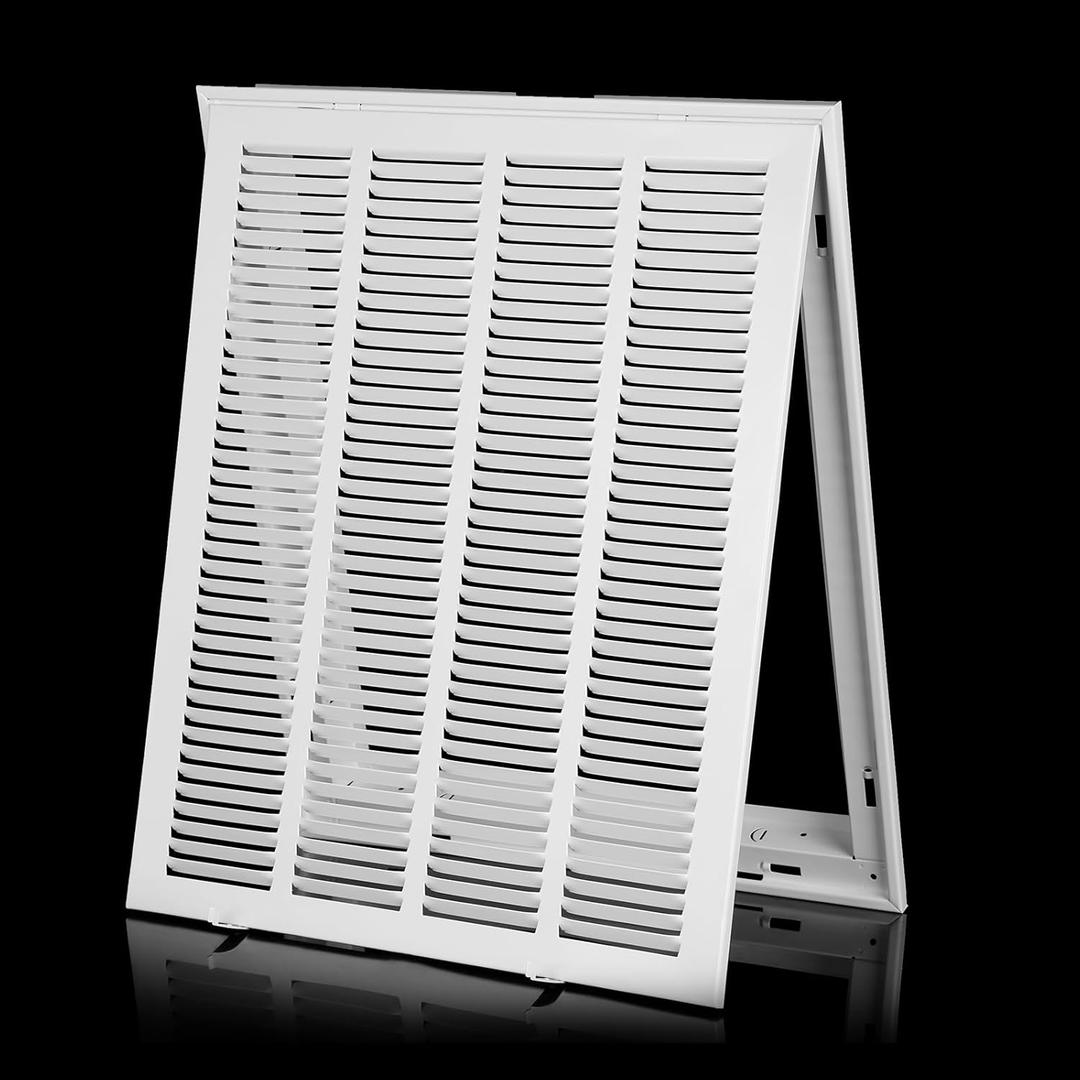16x20 Air Return Grille [Duct Opening Size] Return Vent Cover for Wall or Ceiling,Steel Return Air Grill Removable Face/Door for 1 inch Filters(16"W x 20"H [Duct Opening])