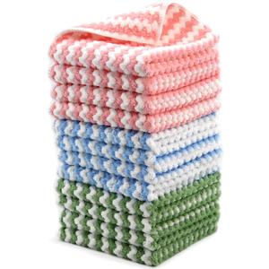 Microfiber Cleaning Cloth,12 Pack 12"x12" Dish Towels for Kitchen,Fast Drying Dish Rags for Washing Dishes, Wash Cloths Super Absorbent Lint Free Kitchen Towels for Limpiar House and Keeping