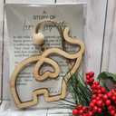 Wooden Friendship Elephant Ornament with Story Card Sisterhood Gift for Women Tribe Christmas Tree Hanging Decor for Best Friends, Sisters (Natural)