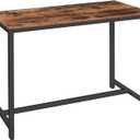 HOOBRO Bar Table, Rectangular Pub Table, 47.2 Counter Height Bar Table, Industrial Bar Height Table, Dining Table for Kitchen, Living Room, Easy to Assemble, Rustic Brown BF50BT01