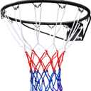 Basketball Rim Goal 18 ", Replacement Basketball Rim Goal Hoop Net for Indoor Outdoor (Black)