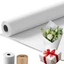 36"  1500"(125') Thickened White Wrapping Paper Roll, Bulletin Board Arts & Crafts Rolling Paper, Craft Packing Paper for Gift, Bouquetouquet Flower Wrapping, Moving (White, 36"  125')