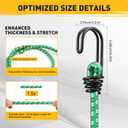 Bungee Cords Heavy Duty Outdoor: 20 Pcs Premium Rubber Bungee Cords with Hooks in a Storage Jar Includes 10", 18", 24", 30", 36", 48" Bungee Cord for Camping, Tent, Fastening Items