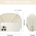 E-Tree Makeup Bag Travel Toiletry Bag Half Moon Small Make up Pouch Cosmetic Case Organizer Cute Waterproof for Girls Women Travel Essentials Toiletries Accessories (Beige)