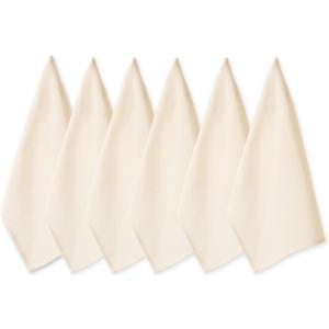 DII Basic Solid Dishtowel Collection Cotton Flat Woven, Small Set, 18x28, Natural, 6 Piece