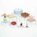 8 Pcs Clear Acrylic Boxes for Display as Buffet Risers and Stands, Food Risers for Party, Table, Stands, including 10", 9", 8", 7", 6", 5", 4", 3" (Large, 8Pcs, Clear)
