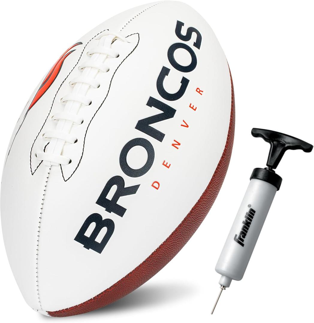 Franklin Sports NFL Autograph Football - Official Size White Panel Souvenir Football for Autographs + Signatures - NFL Team Fan Shop Memorabilia
