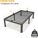 14 Inch Twin Bed Frame, Metal Platform Bed Frame with Round Corner Legs, 3500 lbs Heavy Duty Steel Slats Support, No Box Spring Needed, Noise Free, Easy Assembly, Black