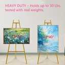 57" Gold Easel Stand for Sign, Heavy Duty Metal Floor Easel, 4-Tier Adjustable Display Easel for Wedding Signs, Welcome Signs, Posters, Pictures, Mirrors & Event Decor